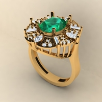 Emerald diamond ring 005 - Thumbnail 3