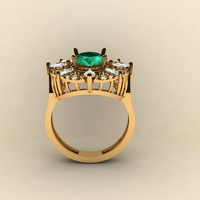 Emerald diamond ring 005 - Thumbnail 4