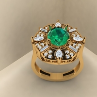Emerald diamond ring 005 - Thumbnail 5
