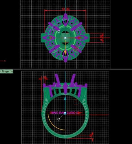 Emerald diamond ring 005 3D Print 517019