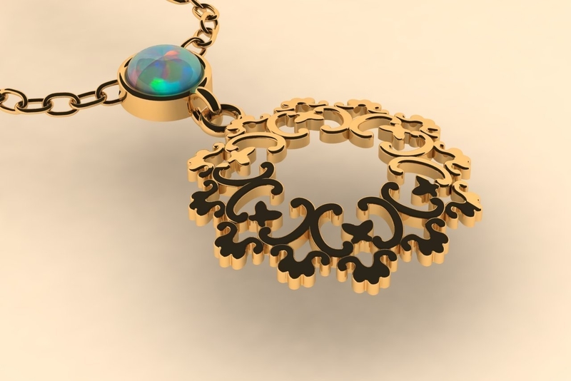 Floral pendant 001
