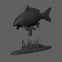 carp underwater statue detailed texture for 3d printing - Thumbnail 5