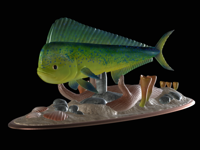 mahi mahi / dorado / underwater statue detailed texture  3D Print 517161