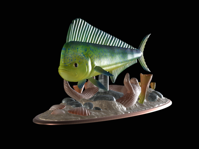 mahi mahi / dorado / underwater statue detailed texture  3D Print 517164