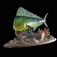 mahi mahi / dorado / underwater statue detailed texture  - Thumbnail 7