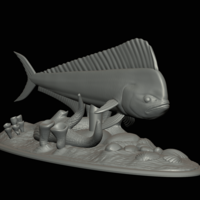 mahi mahi / dorado / underwater statue detailed texture  - Thumbnail 10