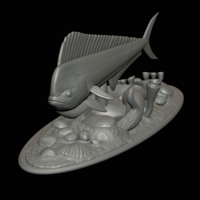 mahi mahi / dorado / underwater statue detailed texture  - Thumbnail 11