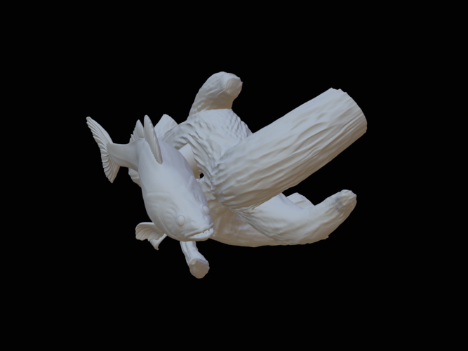 zander / pikeperch underwater statue on the wall  3D Print 517183