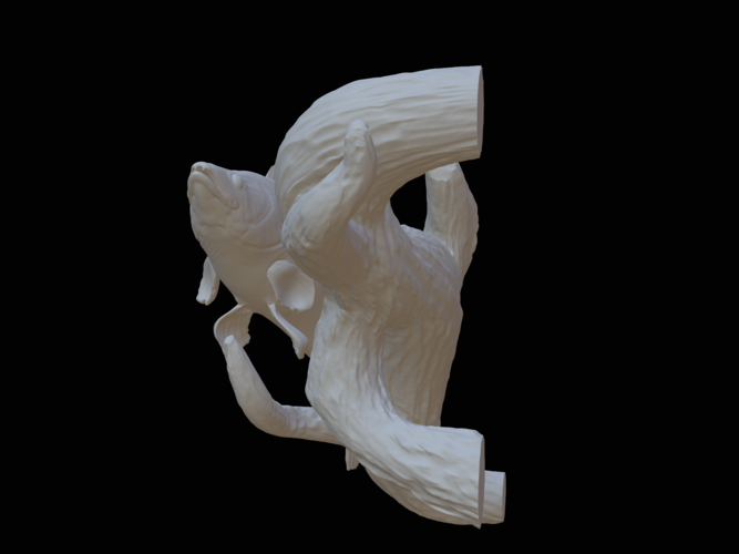 zander / pikeperch underwater statue on the wall  3D Print 517184