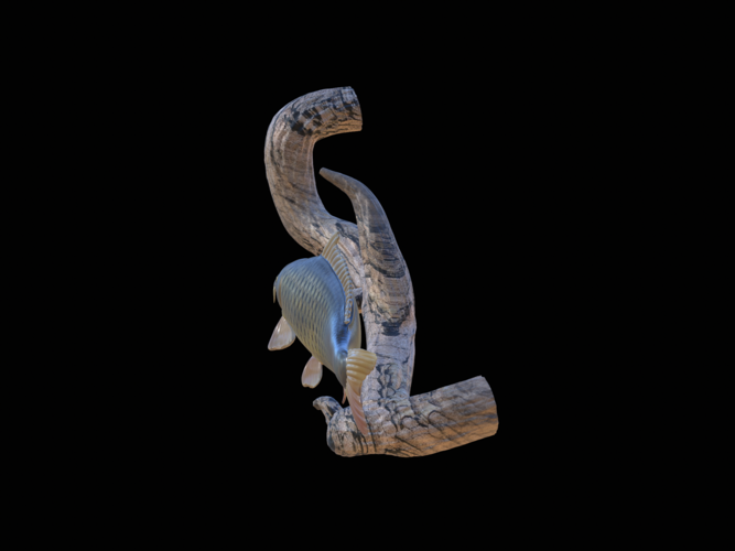 carp underwater statue on the wall 3D Print 517189