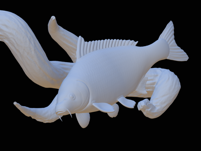 carp underwater statue on the wall 3D Print 517195