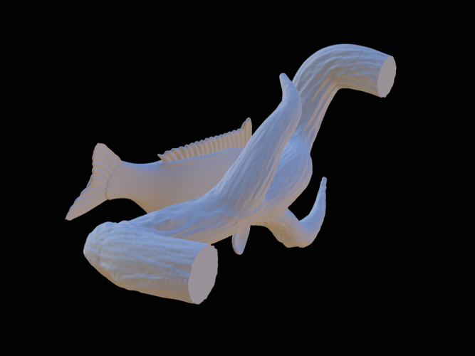 carp underwater statue on the wall 3D Print 517202