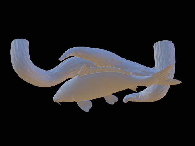 carp underwater statue on the wall 3D Print 517204