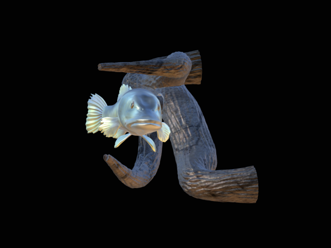 pike underwater statue on the wall 3D Print 517221