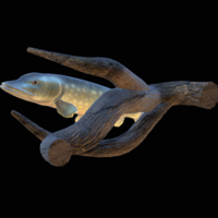 pike underwater statue on the wall - Thumbnail 3