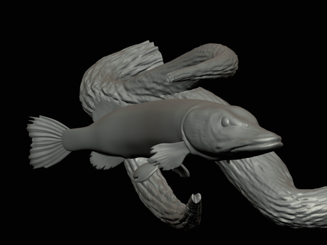 pike underwater statue on the wall 3D Print 517228