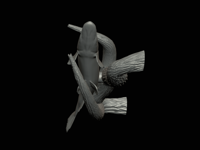 pike underwater statue on the wall 3D Print 517231