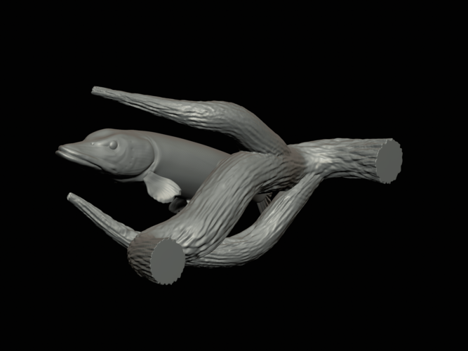 pike underwater statue on the wall 3D Print 517232