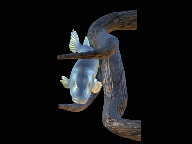 pike underwater statue on the wall 3D Print 517233