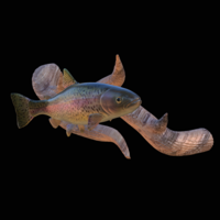 rainbow trout underwater statue on the wall - Thumbnail 1