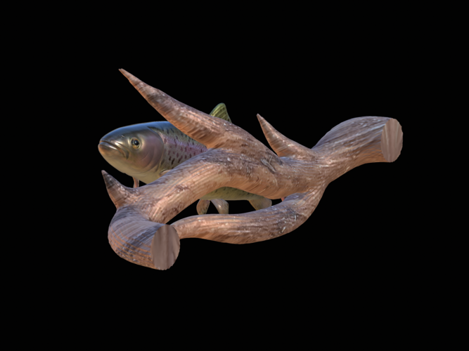 STL file Realistic fish wall art rainbow trout fish wall decor 2d art  🐠・Design to download and 3D print・Cults