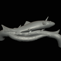 rainbow trout underwater statue on the wall - Thumbnail 10