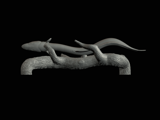 Eel underwater statue on the wall  3D Print 517275