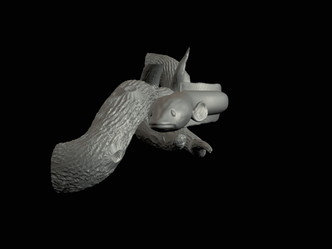 Eel underwater statue on the wall  3D Print 517277