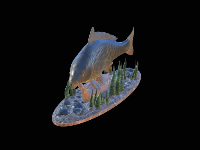  carp 2.0 underwater statue detailed 3D Print 517280