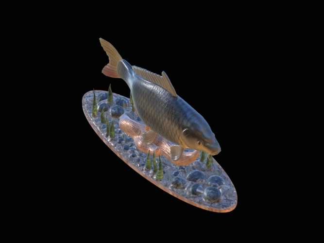  carp 2.0 underwater statue detailed 3D Print 517282