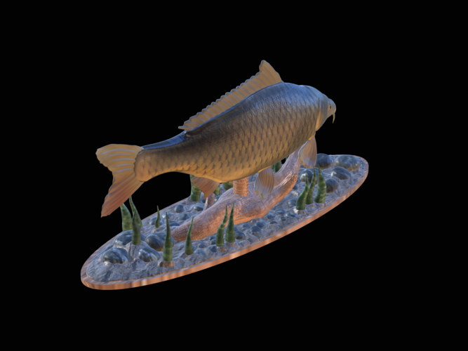  carp 2.0 underwater statue detailed 3D Print 517283