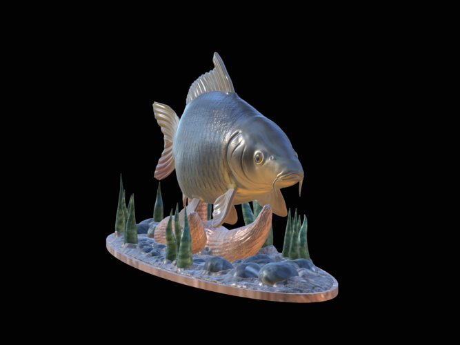  carp 2.0 underwater statue detailed 3D Print 517287