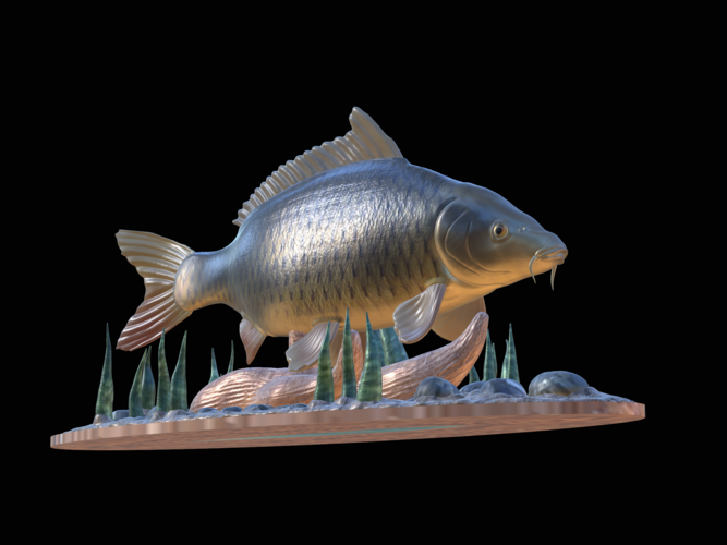  carp 2.0 underwater statue detailed 3D Print 517288