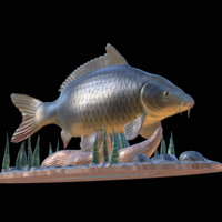 Small  carp 2.0 underwater statue detailed 3D Printing 517288