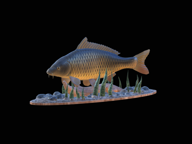  carp 2.0 underwater statue detailed 3D Print 517296