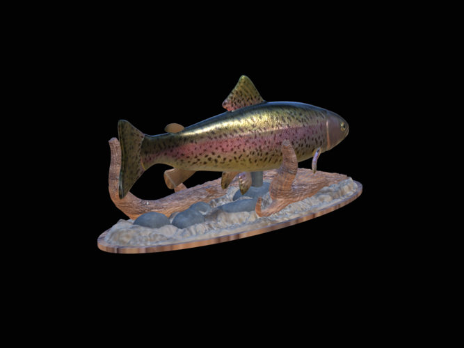 rainbow trout 2.0 underwater statue 3D Print 517319