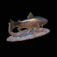rainbow trout 2.0 underwater statue - Thumbnail 5
