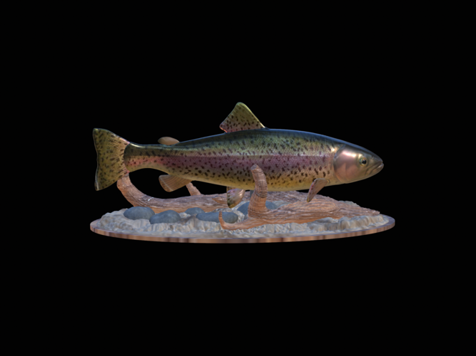 rainbow trout 2.0 underwater statue 3D Print 517320