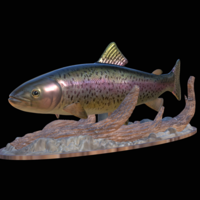 Small rainbow trout 2.0 underwater statue 3D Printing 517329