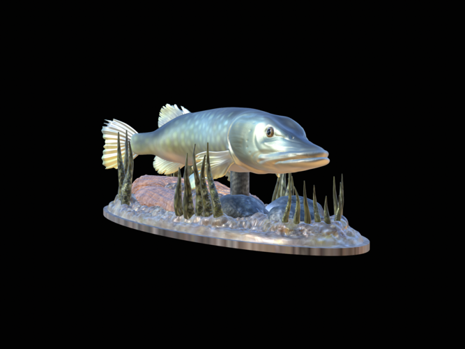 big pike 2.0 underwater statue 3D Print 517345