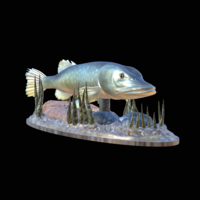 big pike 2.0 underwater statue - Thumbnail 1