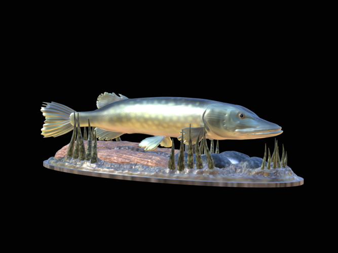 big pike 2.0 underwater statue 3D Print 517346