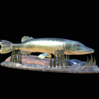 big pike 2.0 underwater statue - Thumbnail 2
