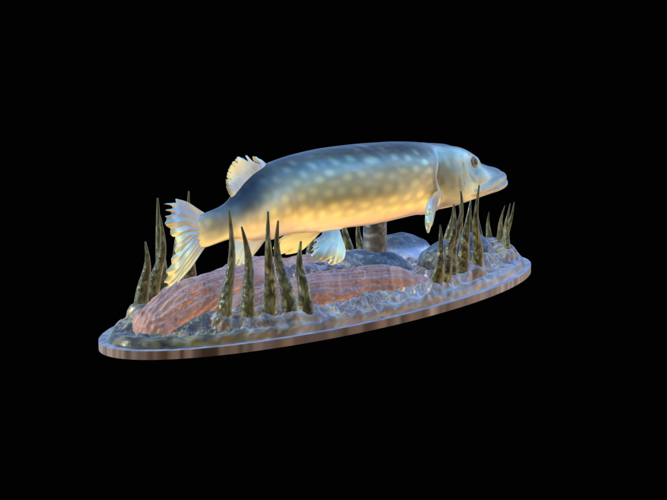 big pike 2.0 underwater statue 3D Print 517348