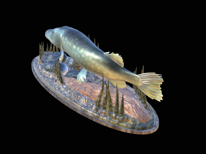 big pike 2.0 underwater statue 3D Print 517350