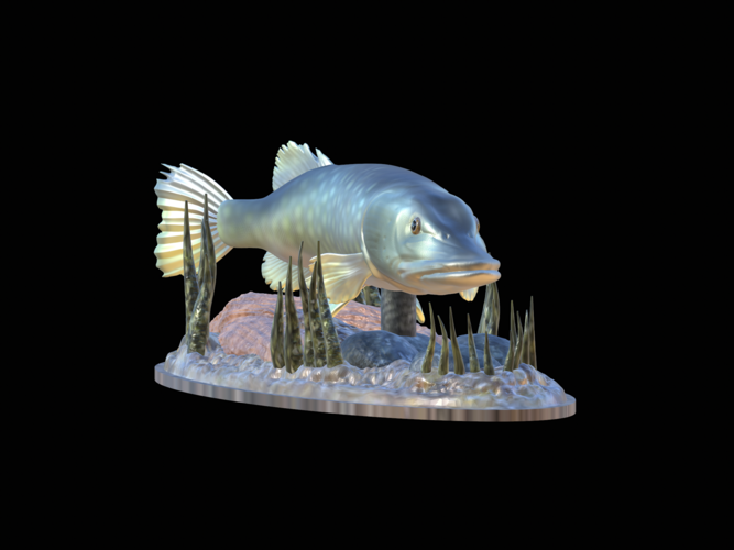 big pike 2.0 underwater statue 3D Print 517352