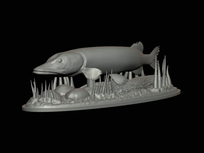 big pike 2.0 underwater statue 3D Print 517354