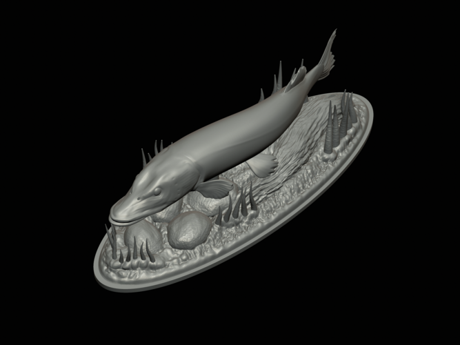 big pike 2.0 underwater statue 3D Print 517355