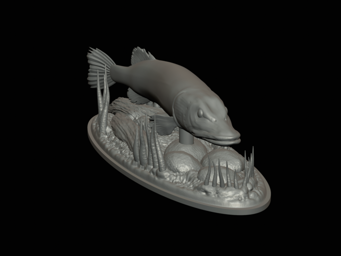 big pike 2.0 underwater statue 3D Print 517357