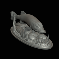 big pike 2.0 underwater statue - Thumbnail 13